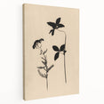 Grunge Wall Art - Botanical Silhouette Grunge Canvas Print for Decor