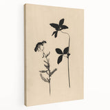 Grunge Wall Art - Botanical Silhouette Grunge Canvas Print for Decor