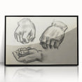 Grunge Aesthetic Art Abstract Hand Sketch Grunge Canvas Print for Decor