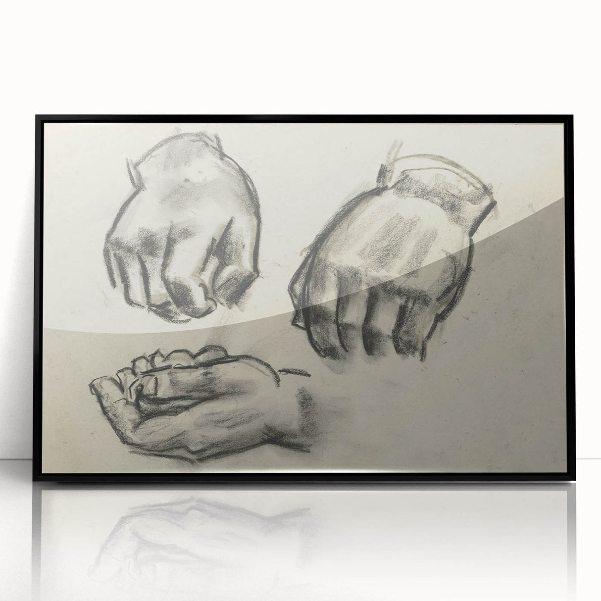 Grunge Aesthetic Art Abstract Hand Sketch Grunge Canvas Print for Decor