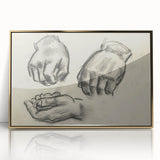 Grunge Aesthetic Art Abstract Hand Sketch Grunge Canvas Print for Decor