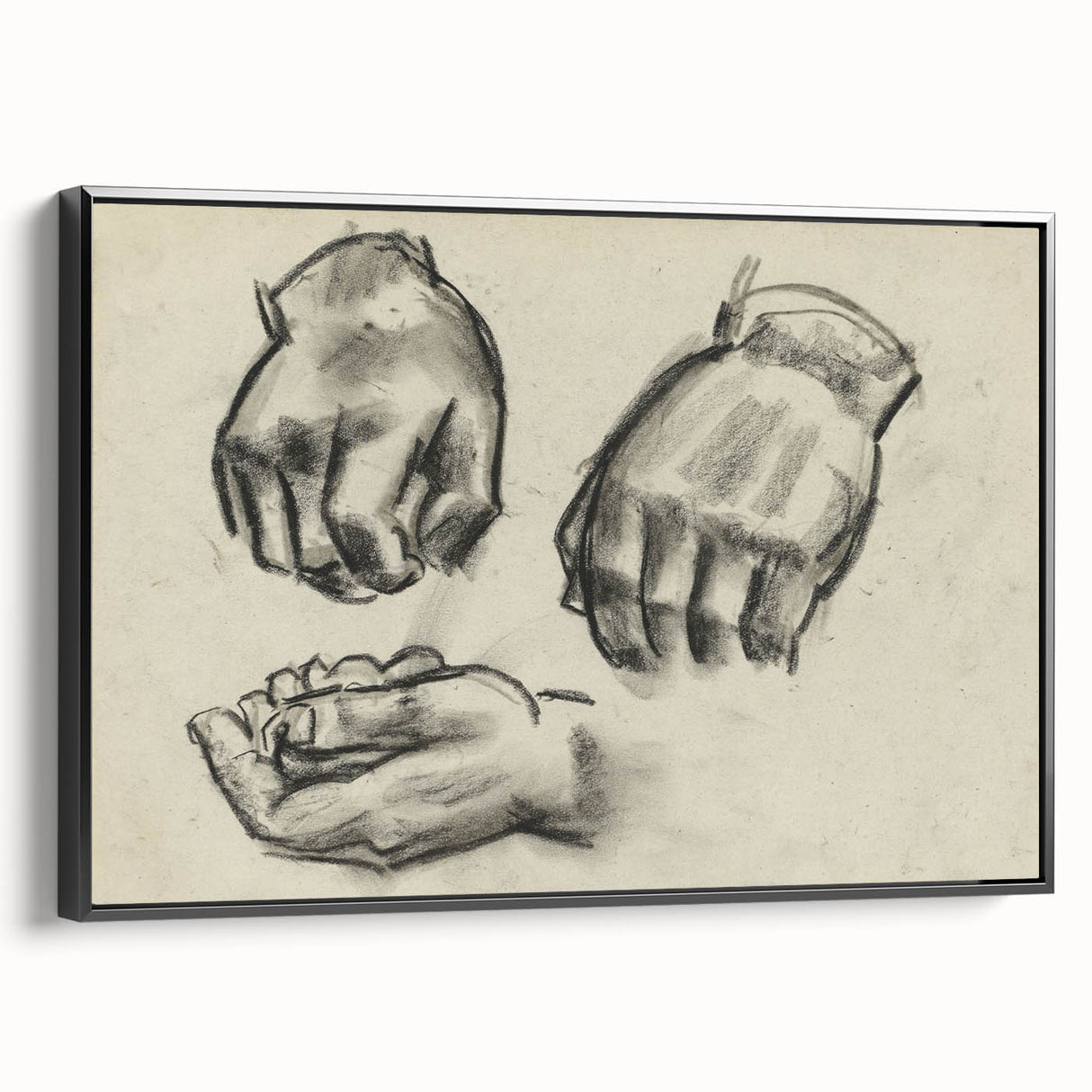 Grunge Aesthetic Art Abstract Hand Sketch Grunge Canvas Print for Decor