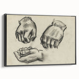 Grunge Aesthetic Art Abstract Hand Sketch Grunge Canvas Print for Decor