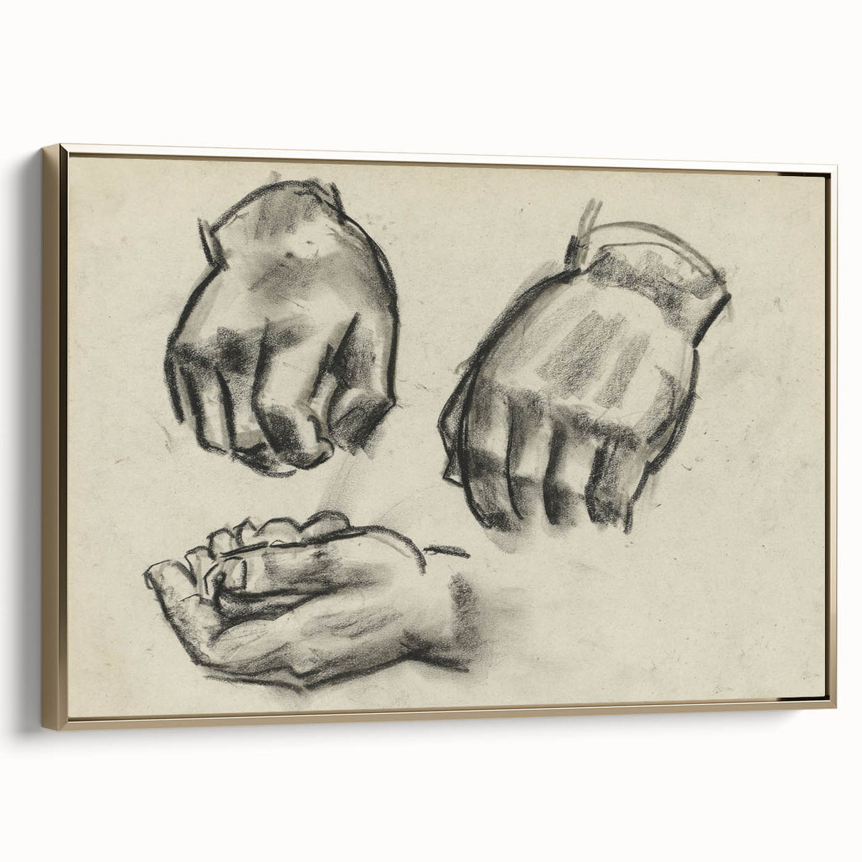 Grunge Aesthetic Art Abstract Hand Sketch Grunge Canvas Print for Decor