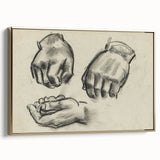 Grunge Aesthetic Art Abstract Hand Sketch Grunge Canvas Print for Decor