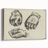 Grunge Aesthetic Art Abstract Hand Sketch Grunge Canvas Print for Decor