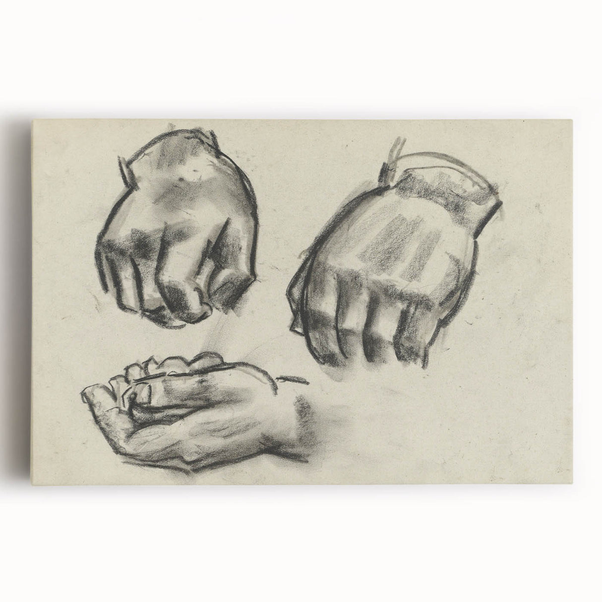 Grunge Aesthetic Art Abstract Hand Sketch Grunge Canvas Print for Decor