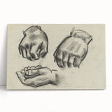 Grunge Aesthetic Art Abstract Hand Sketch Grunge Canvas Print for Decor