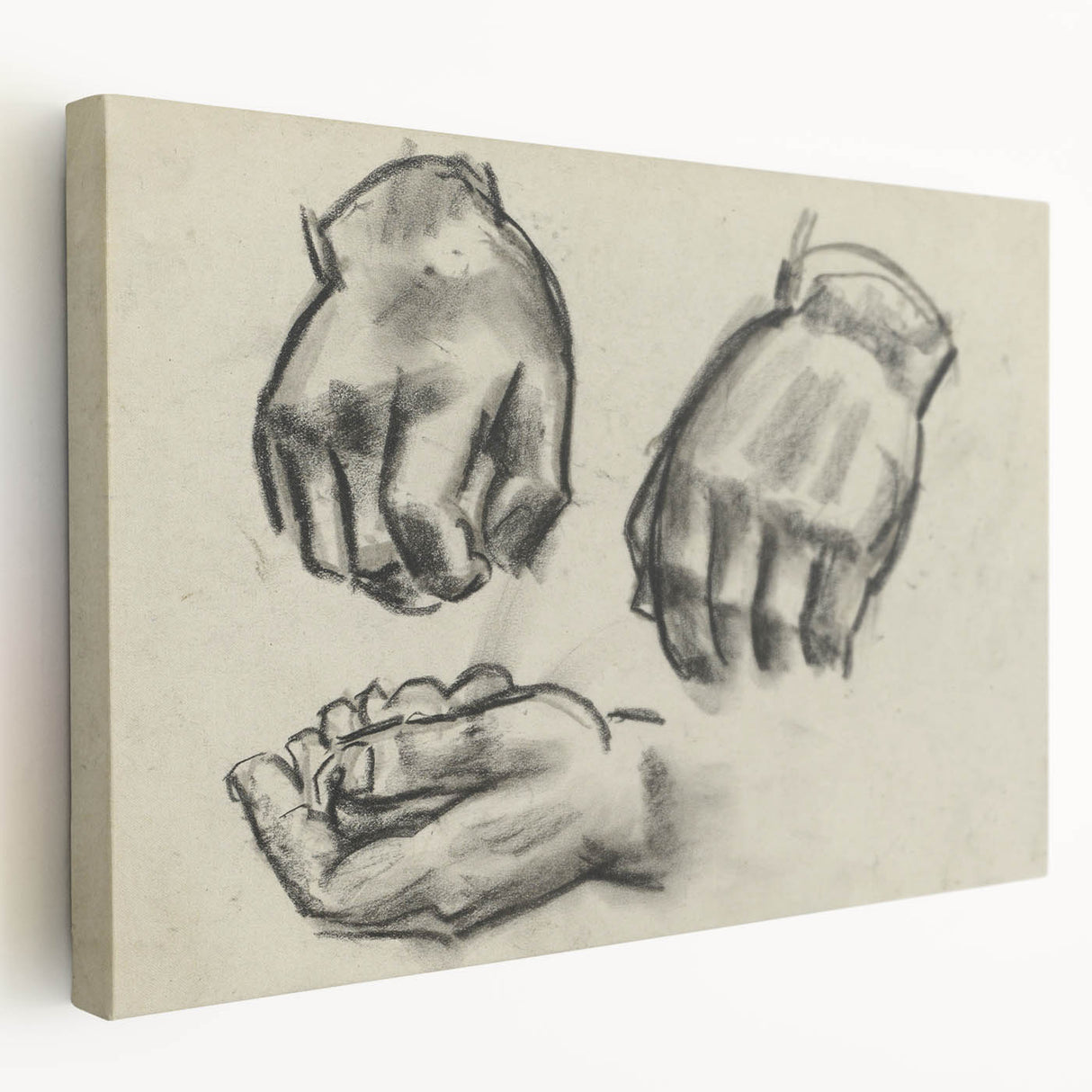 Grunge Aesthetic Art Abstract Hand Sketch Grunge Canvas Print for Decor