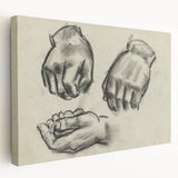 Grunge Aesthetic Art Abstract Hand Sketch Grunge Canvas Print for Decor