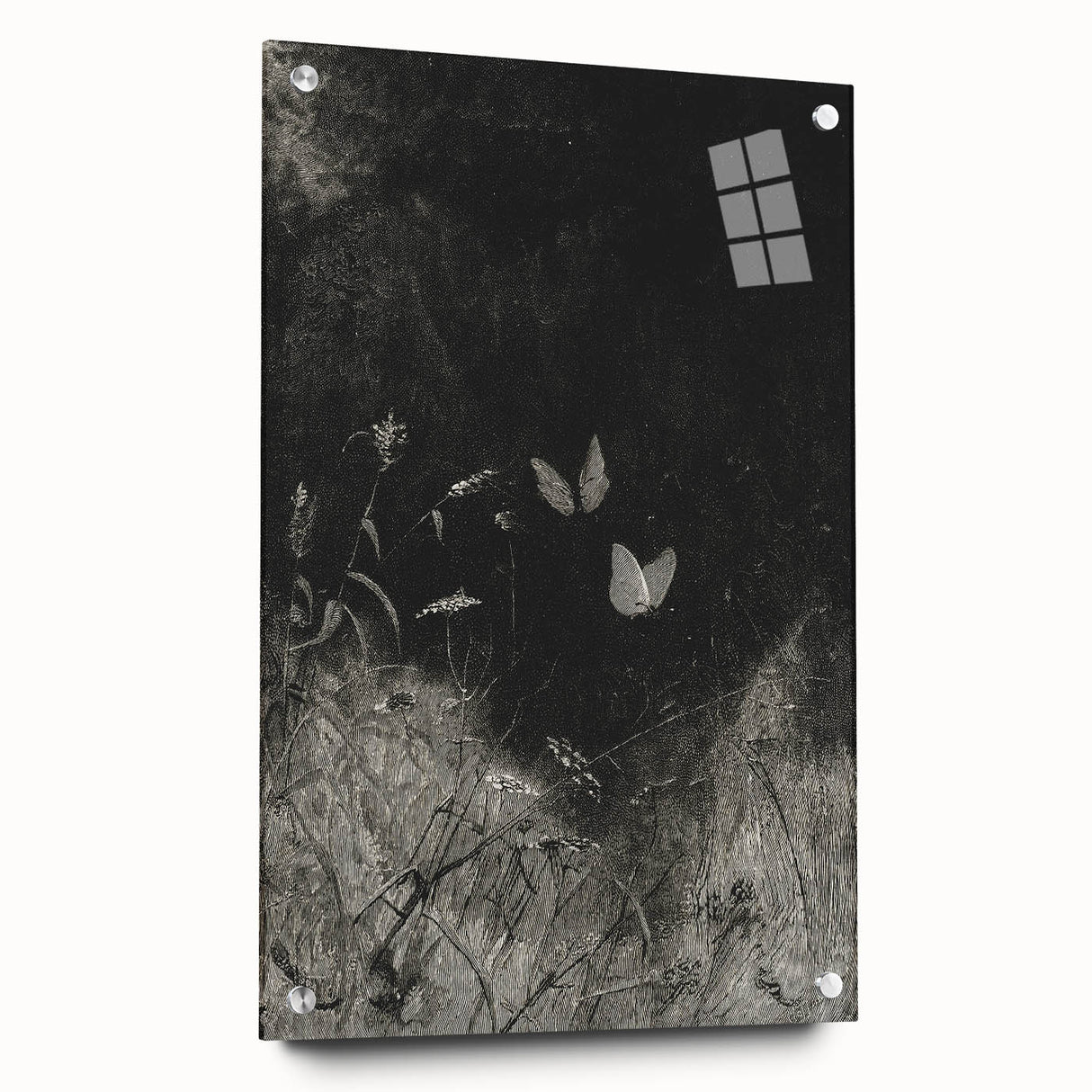 Grunge Aesthetic Art: Dark Butterfly Grunge Wall Art on Canvas