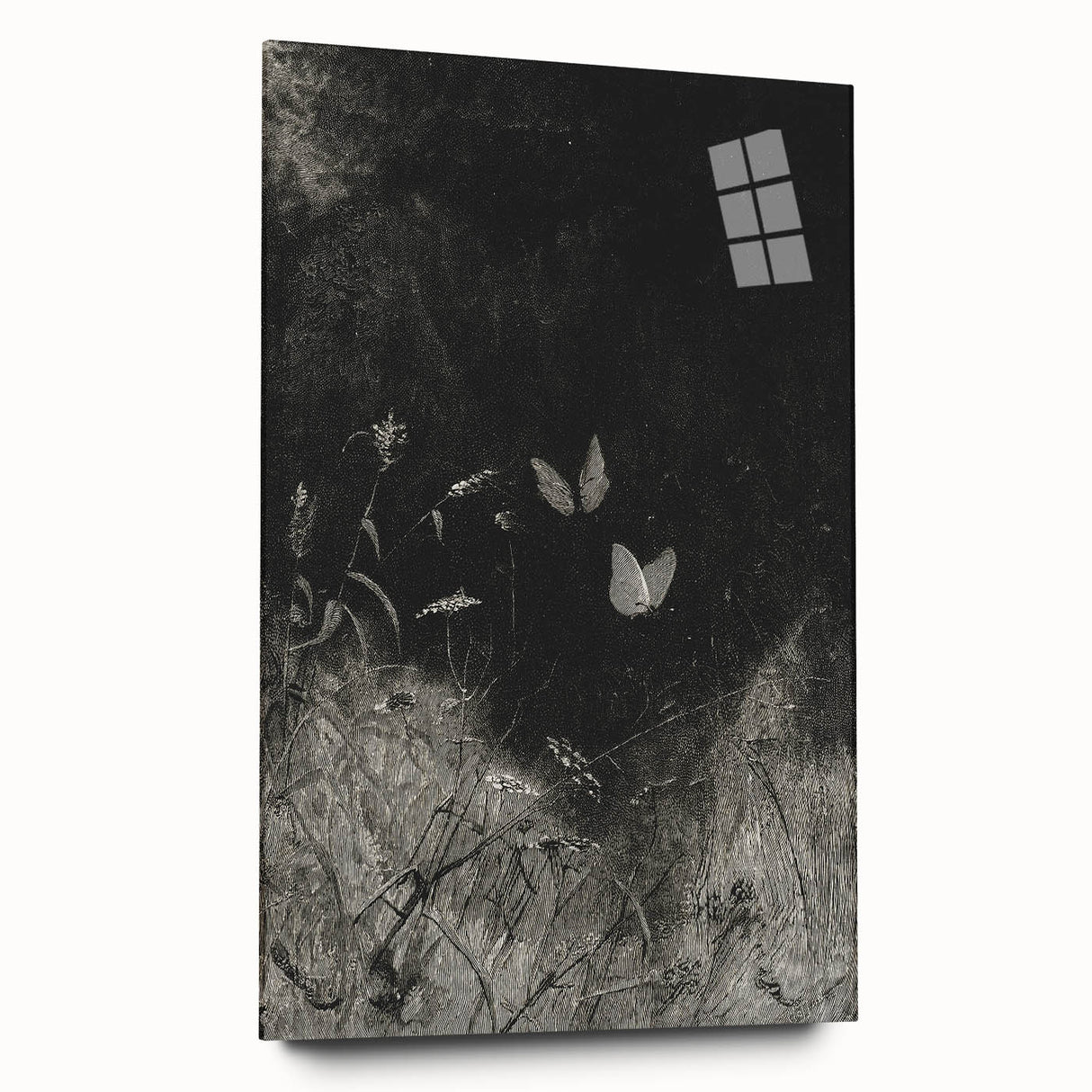Grunge Aesthetic Art: Dark Butterfly Grunge Wall Art on Canvas