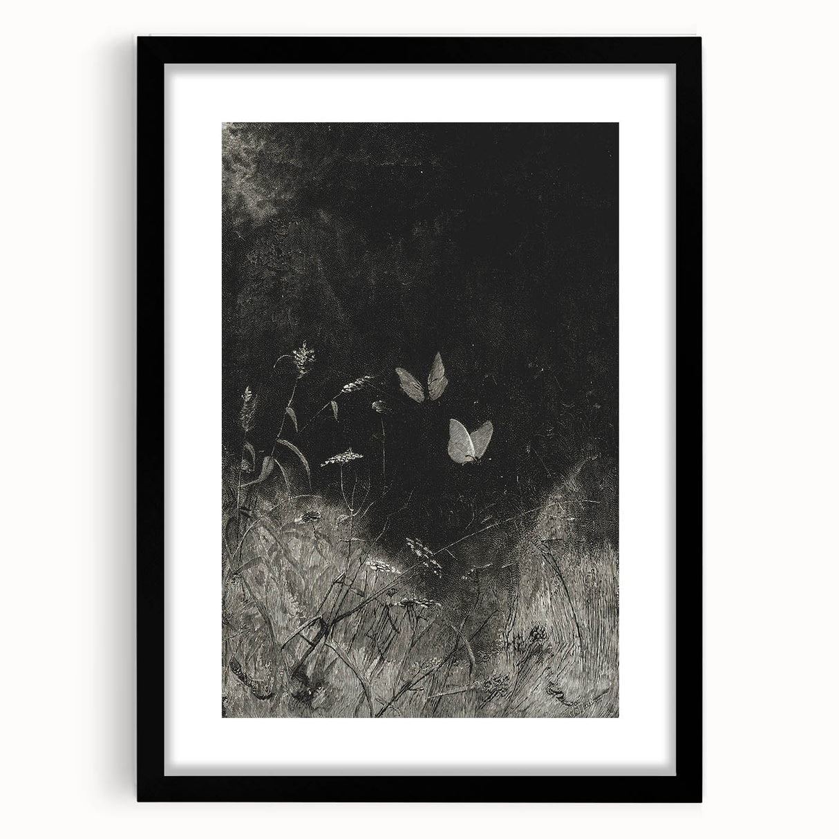 Grunge Aesthetic Art: Dark Butterfly Grunge Wall Art on Canvas