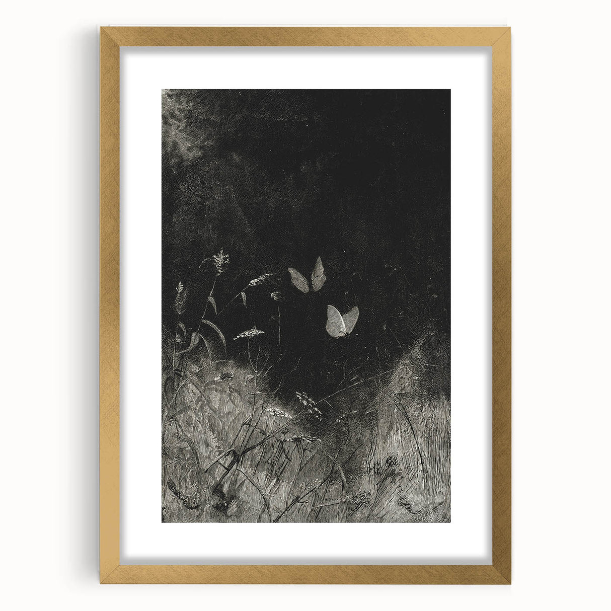 Grunge Aesthetic Art: Dark Butterfly Grunge Wall Art on Canvas
