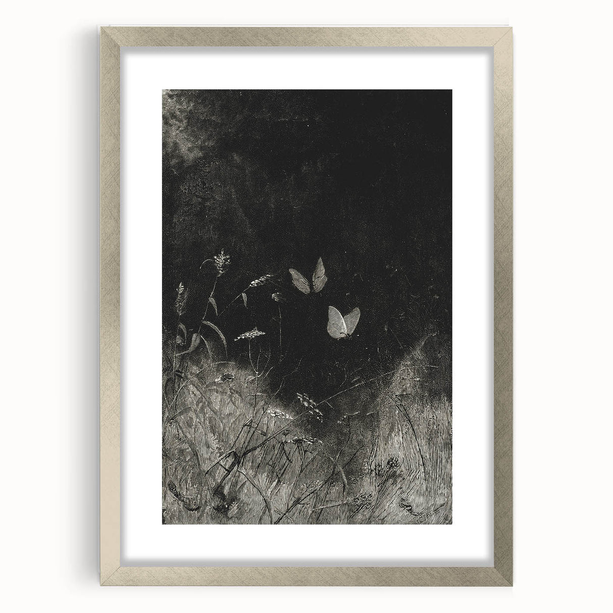 Grunge Aesthetic Art: Dark Butterfly Grunge Wall Art on Canvas
