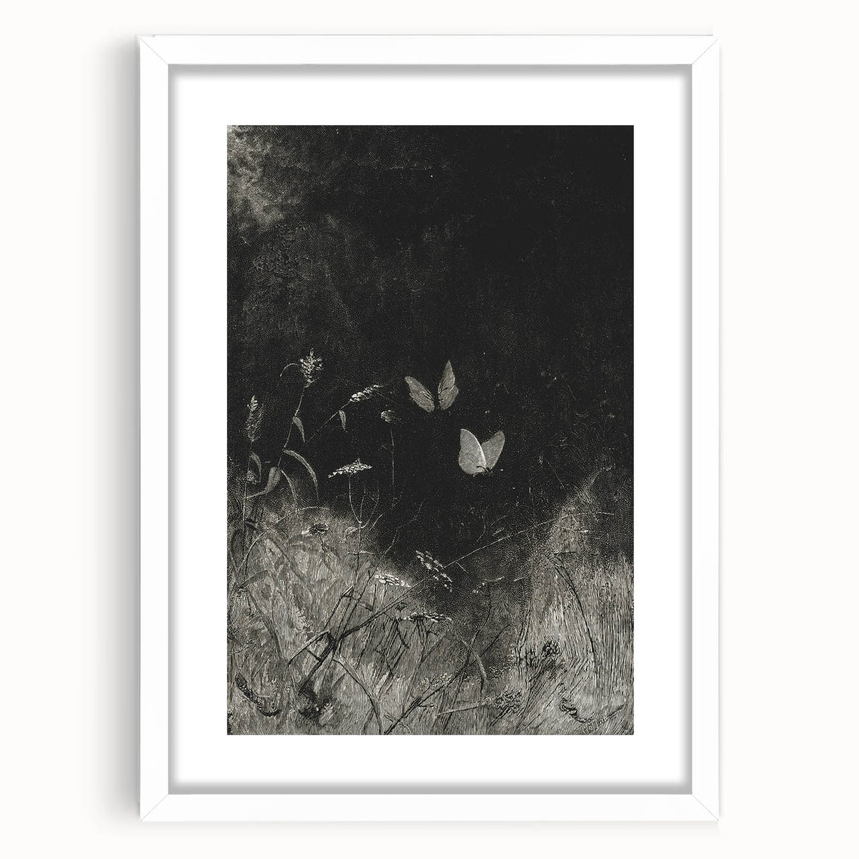 Grunge Aesthetic Art: Dark Butterfly Grunge Wall Art on Canvas