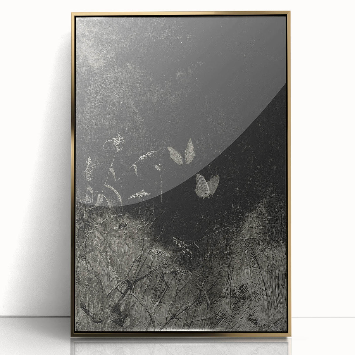 Grunge Aesthetic Art: Dark Butterfly Grunge Wall Art on Canvas