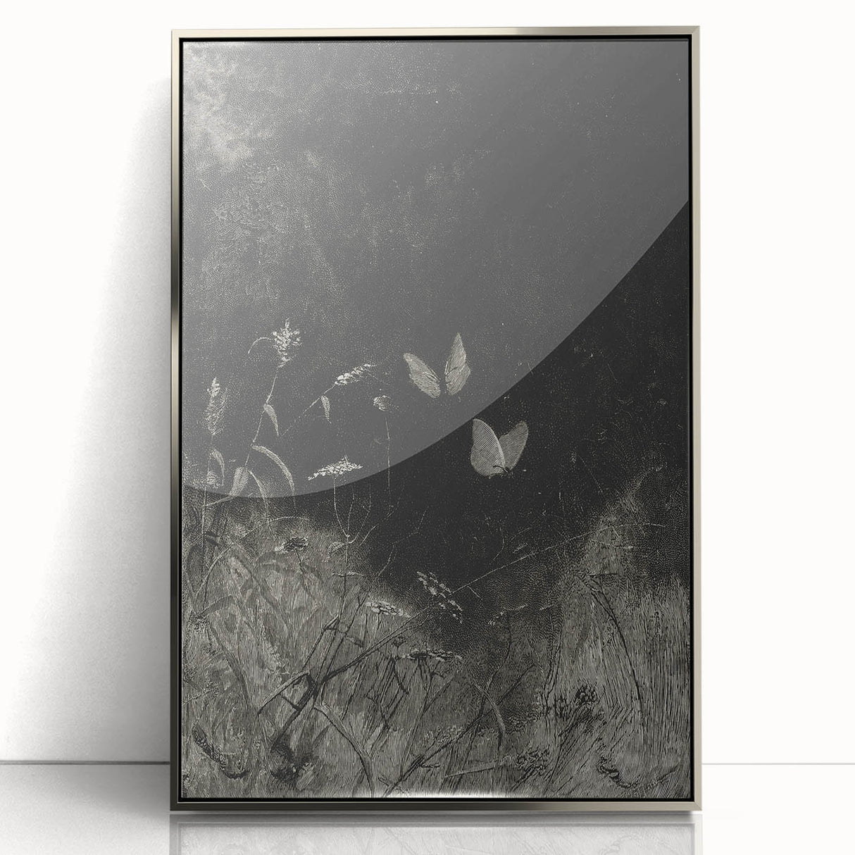 Grunge Aesthetic Art: Dark Butterfly Grunge Wall Art on Canvas