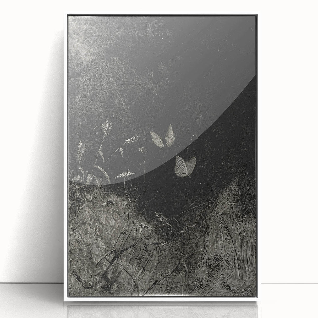 Grunge Aesthetic Art: Dark Butterfly Grunge Wall Art on Canvas