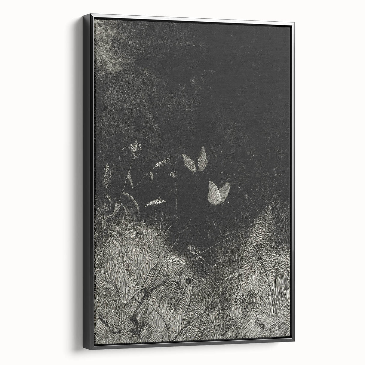 Grunge Aesthetic Art: Dark Butterfly Grunge Wall Art on Canvas