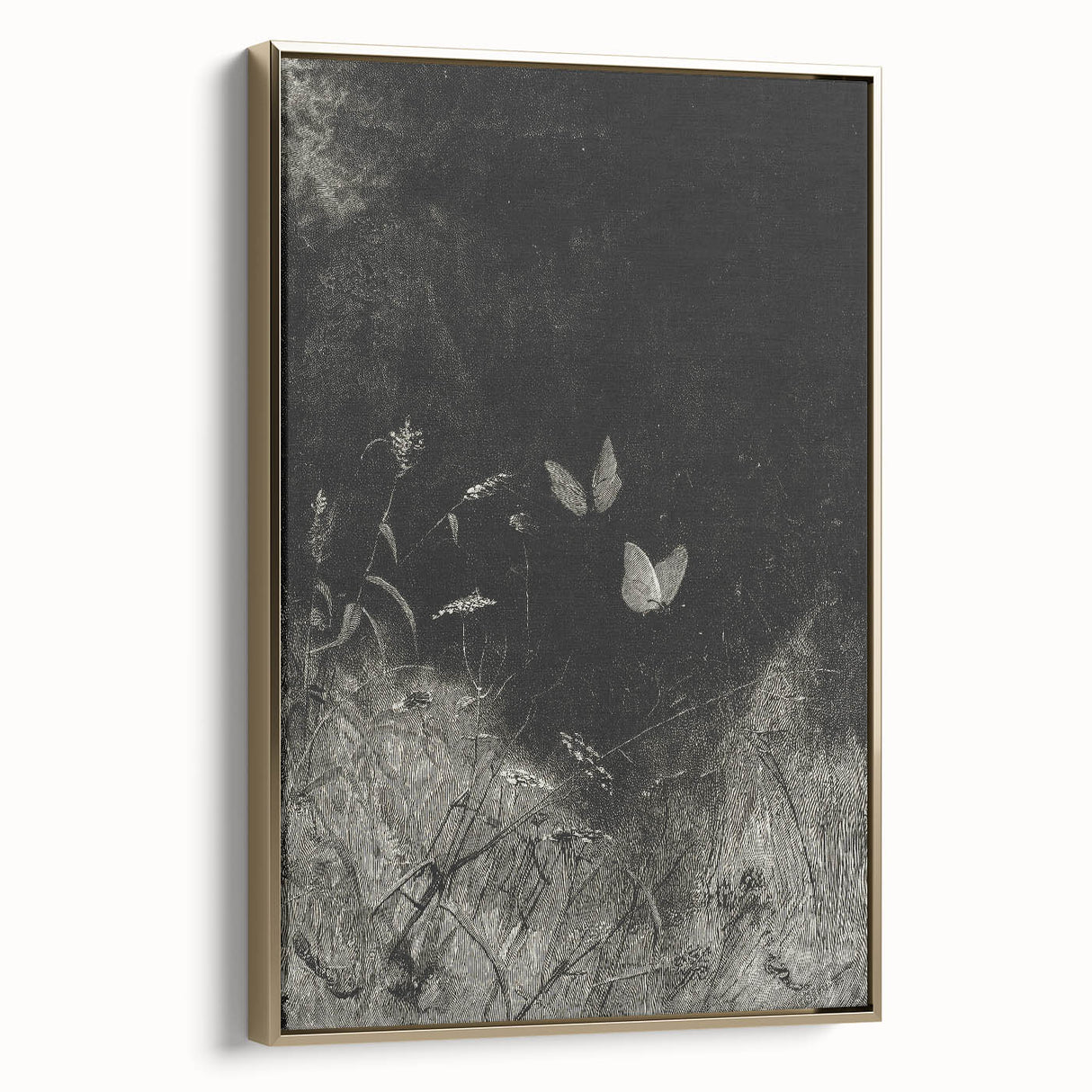 Grunge Aesthetic Art: Dark Butterfly Grunge Wall Art on Canvas