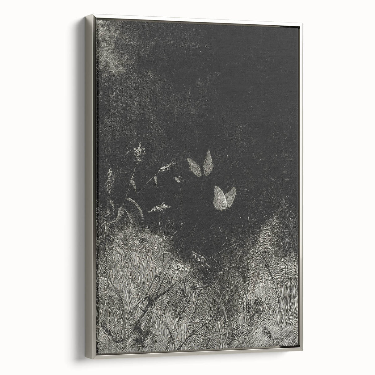 Grunge Aesthetic Art: Dark Butterfly Grunge Wall Art on Canvas