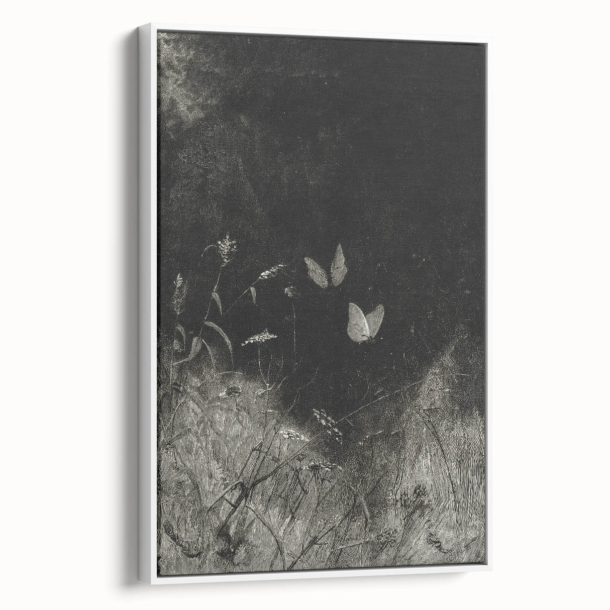 Grunge Aesthetic Art: Dark Butterfly Grunge Wall Art on Canvas