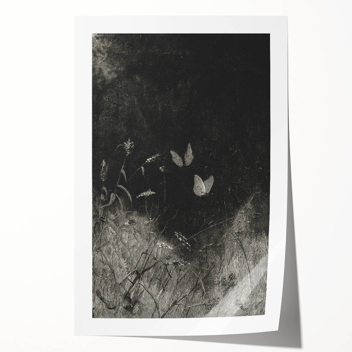 Grunge Aesthetic Art: Dark Butterfly Grunge Wall Art on Canvas