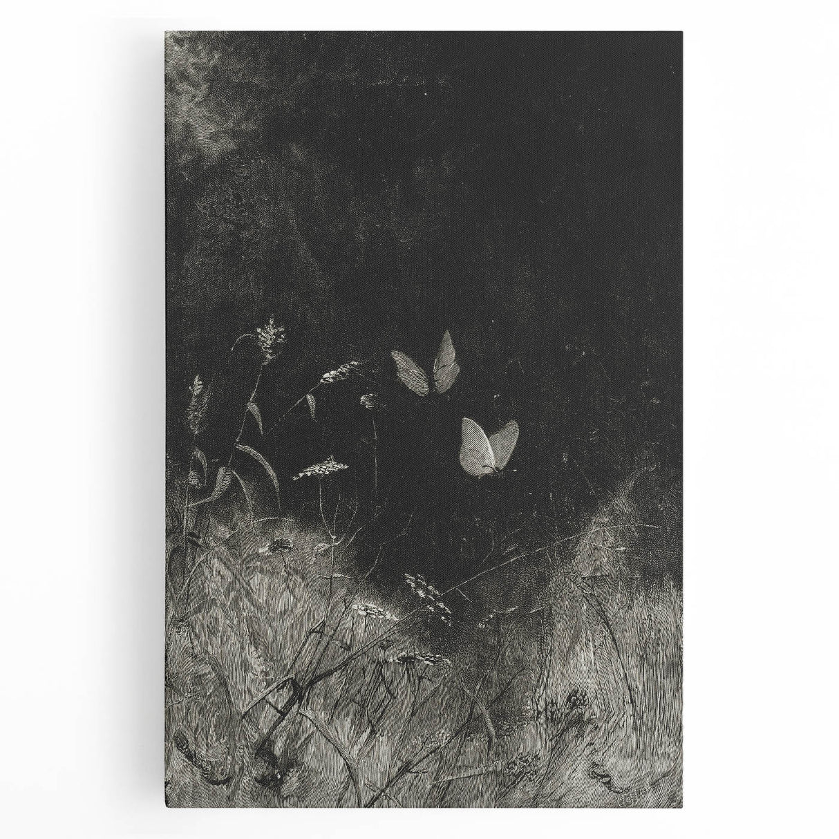 Grunge Aesthetic Art: Dark Butterfly Grunge Wall Art on Canvas