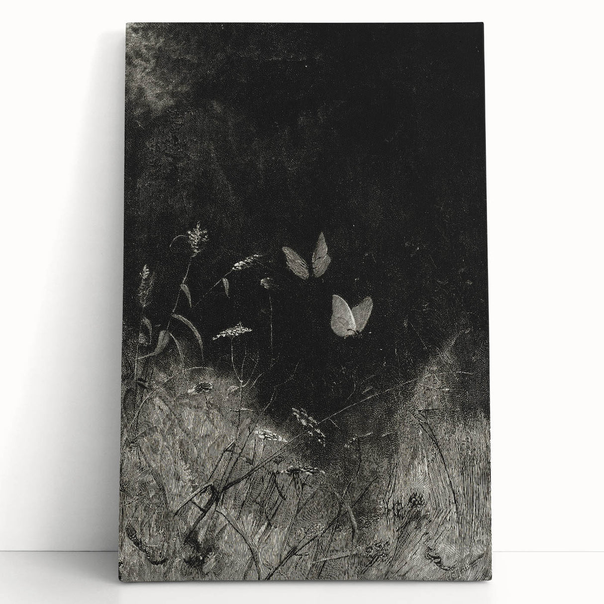 Grunge Aesthetic Art: Dark Butterfly Grunge Wall Art on Canvas