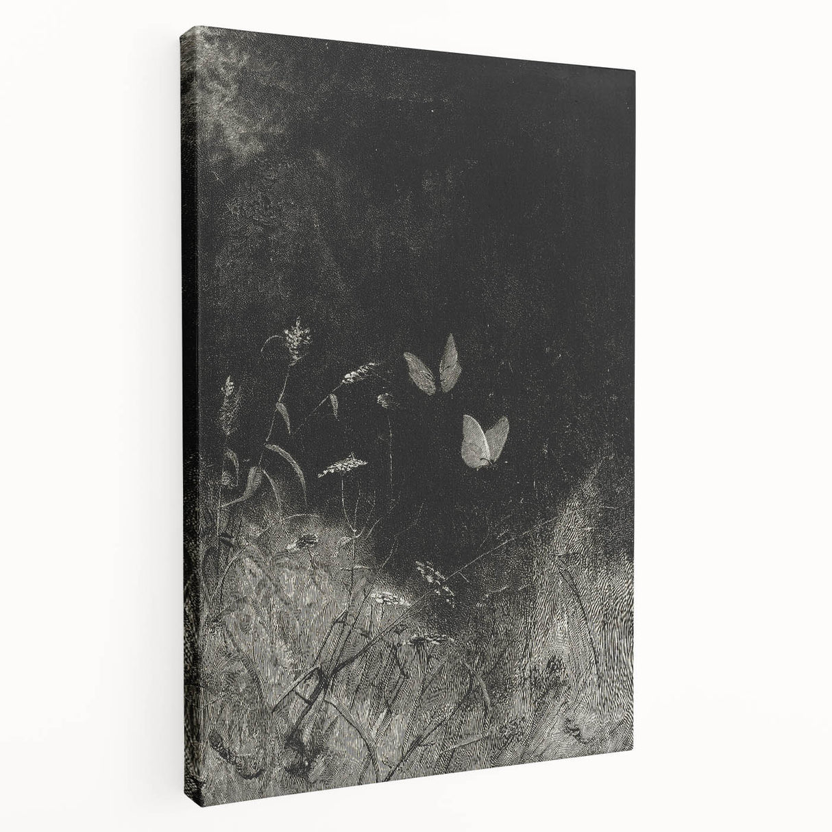Grunge Aesthetic Art: Dark Butterfly Grunge Wall Art on Canvas