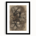 Grunge Wall Art - Floral Charcoal Sketch Grunge Canvas Print for Decor