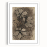 Grunge Wall Art - Floral Charcoal Sketch Grunge Canvas Print for Decor