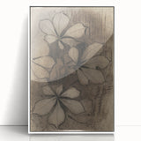 Grunge Wall Art - Floral Charcoal Sketch Grunge Canvas Print for Decor