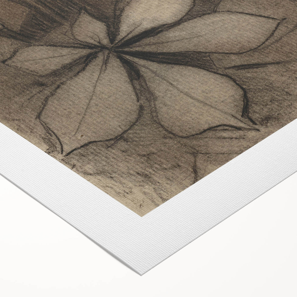 Grunge Wall Art - Floral Charcoal Sketch Grunge Canvas Print for Decor