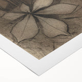 Grunge Wall Art - Floral Charcoal Sketch Grunge Canvas Print for Decor