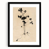 Abstract Grunge Wall Art - Vintage Plant Silhouette Grunge Canvas Print