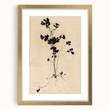 Abstract Grunge Wall Art - Vintage Plant Silhouette Grunge Canvas Print