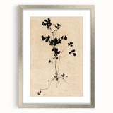 Abstract Grunge Wall Art - Vintage Plant Silhouette Grunge Canvas Print