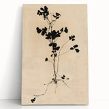 Abstract Grunge Wall Art - Vintage Plant Silhouette Grunge Canvas Print