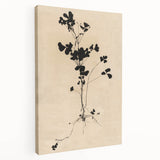 Abstract Grunge Wall Art - Vintage Plant Silhouette Grunge Canvas Print