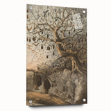 Grunge Wall Art - Vintage Bat Tree Illustration Grunge Canvas Print