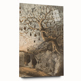 Grunge Wall Art - Vintage Bat Tree Illustration Grunge Canvas Print