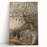 Grunge Wall Art - Vintage Bat Tree Illustration Grunge Canvas Print