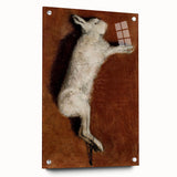 Grunge Wall Art - Vintage White Rabbit Illustration Grunge Canvas Print