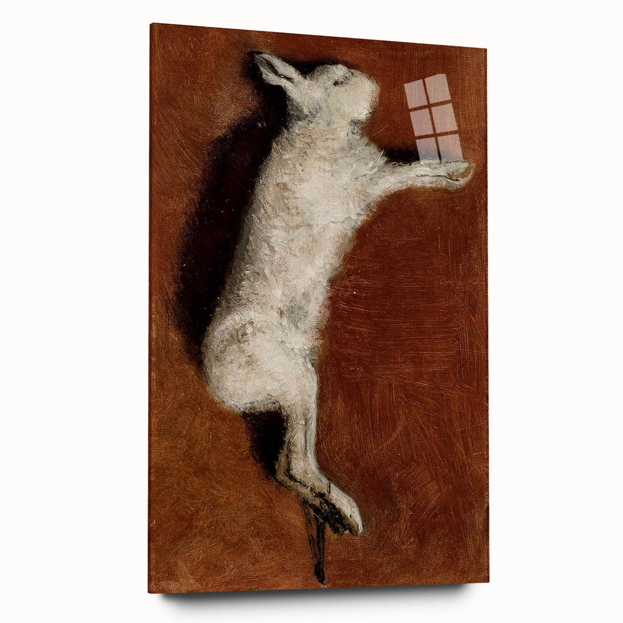 Grunge Wall Art - Vintage White Rabbit Illustration Grunge Canvas Print
