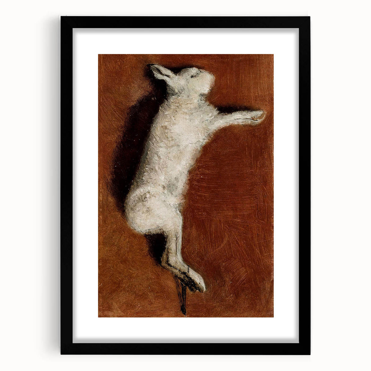 Grunge Wall Art - Vintage White Rabbit Illustration Grunge Canvas Print