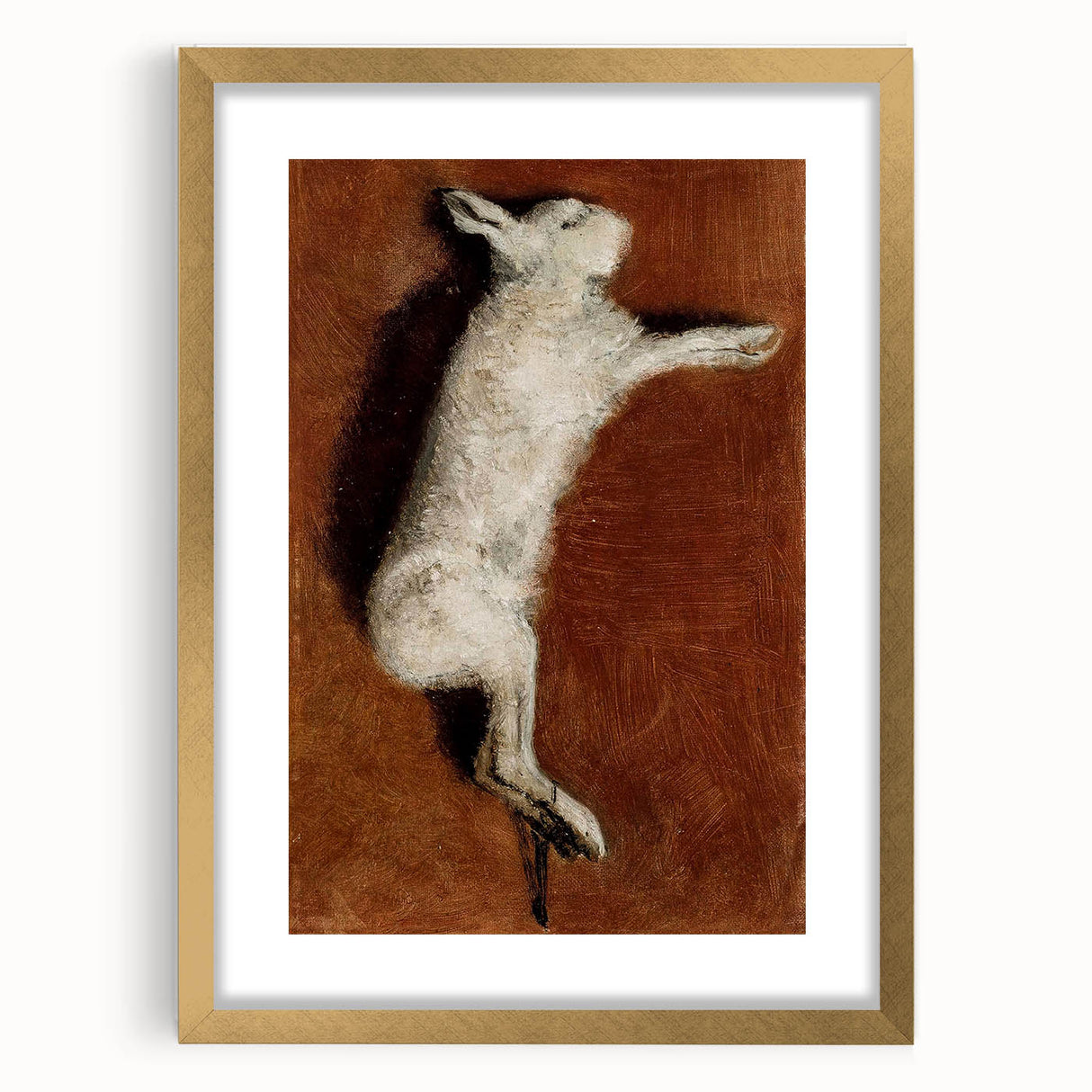 Grunge Wall Art - Vintage White Rabbit Illustration Grunge Canvas Print