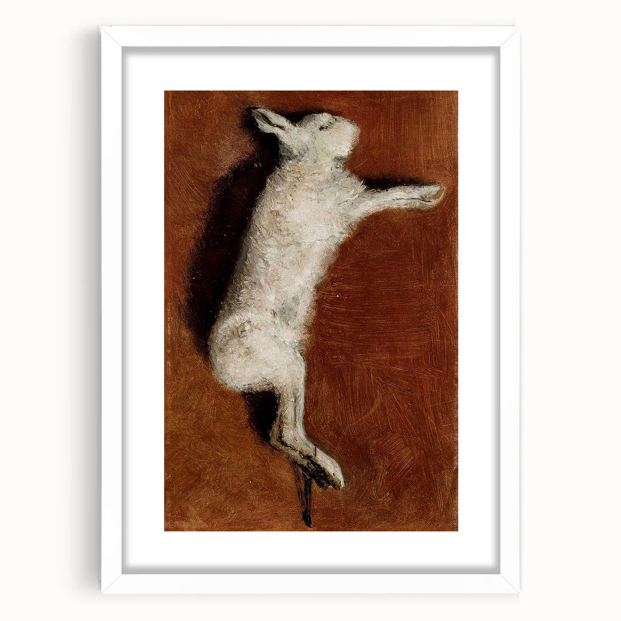 Grunge Wall Art - Vintage White Rabbit Illustration Grunge Canvas Print