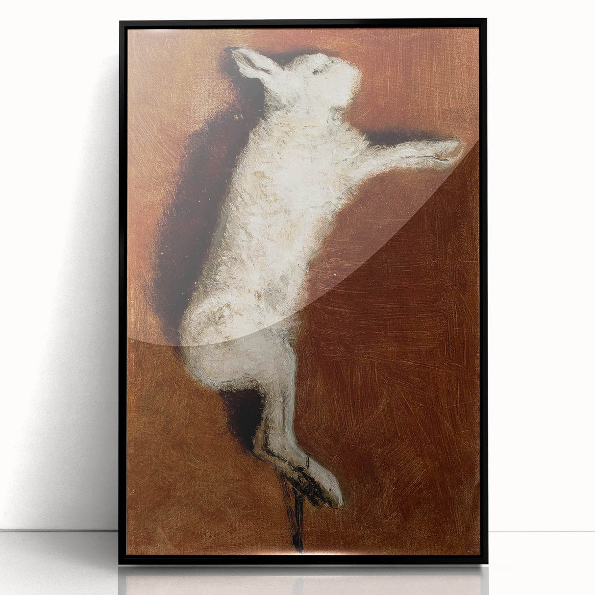 Grunge Wall Art - Vintage White Rabbit Illustration Grunge Canvas Print